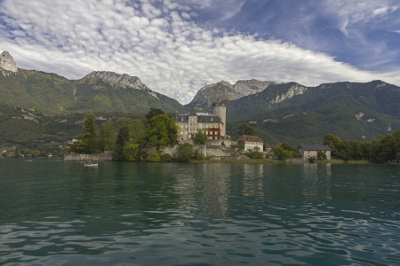 Duingt Castle, Annecy Lake,Haute Savoie, Franceのeditorial素材