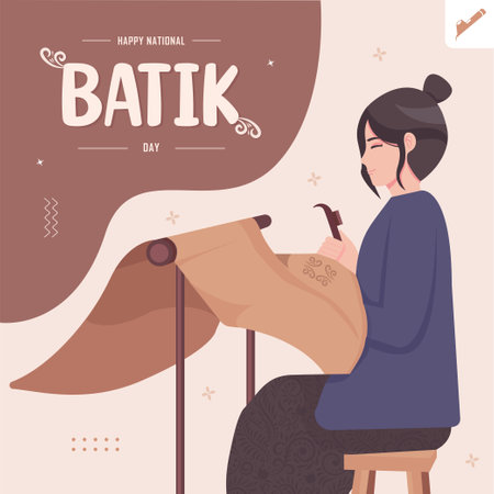 Batik day concept illustrationのイラスト素材