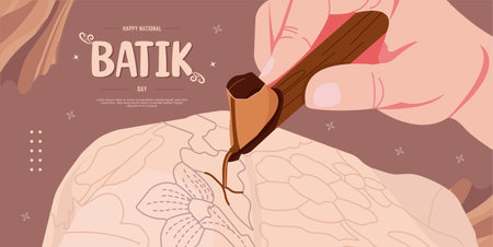 Batik day concept illustrationのイラスト素材