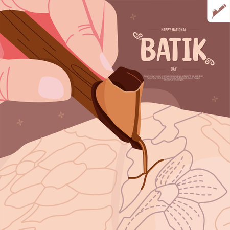 Batik day concept illustrationのイラスト素材