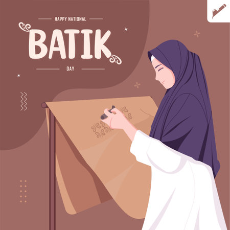 Batik day concept illustrationのイラスト素材
