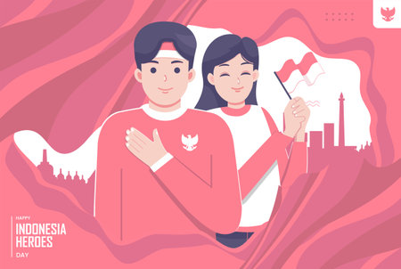 Indonesian national heroes dayのイラスト素材