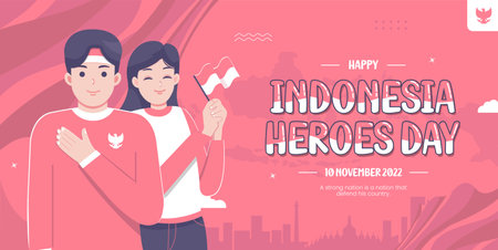 Indonesian national heroes dayのイラスト素材