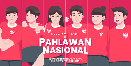 Indonesian national heroes dayのイラスト素材
