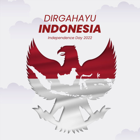 Indonesian independence day for social mediaのイラスト素材