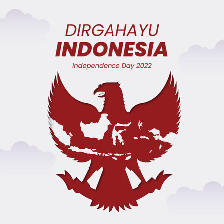 Indonesian independence day for social mediaのイラスト素材
