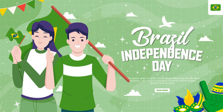 Brazil independence day concept illustrationのイラスト素材
