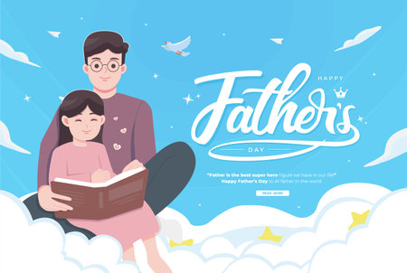 Father's day vector concept illustrationのイラスト素材