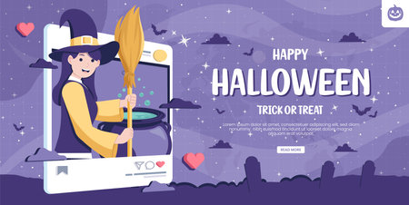 Happy Halloween day concept illustrationのイラスト素材