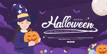 Happy Halloween day concept illustrationのイラスト素材