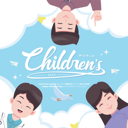World children's day concept illustrationのイラスト素材