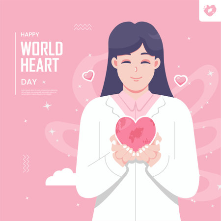 World heart day concept illustrationのイラスト素材