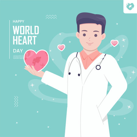 World heart day concept illustrationのイラスト素材