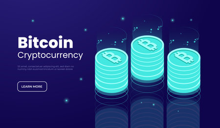 Bitcoin cryptocurrencyのイラスト素材