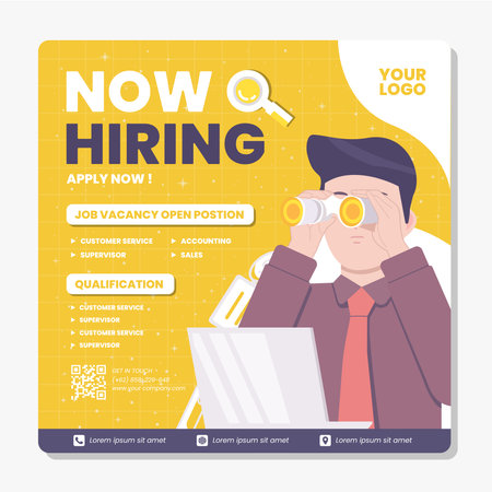 Job seeker hiring poster template designのイラスト素材