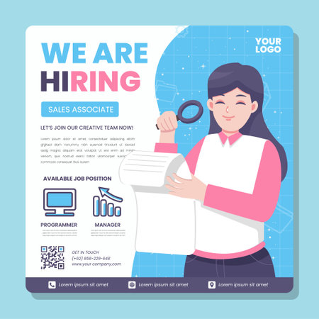 Job seeker hiring poster template designのイラスト素材