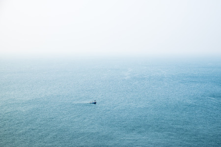 fisherman in the seaの写真素材