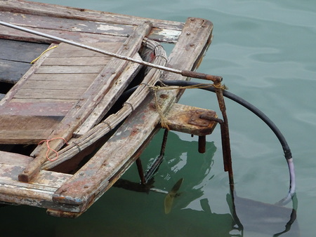 old boat of vietnamの写真素材