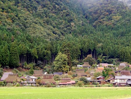 Miyama town Kyoto, October 19th, 2017. The atmosphere of beautiful traditional Japanese village. Famous tourist destination in Osakaのeditorial素材