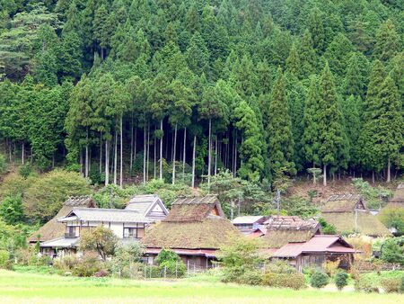 Miyama town Kyoto, October 19th, 2017. The atmosphere of beautiful traditional Japanese village. Famous tourist destination in Osakaのeditorial素材