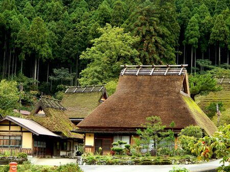 Miyama town Kyoto, October 19th, 2017. The atmosphere of beautiful traditional Japanese village. Famous tourist destination in Osakaのeditorial素材