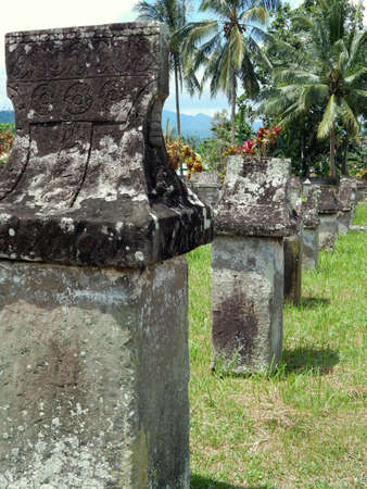 The ancient site of the Waruga stone grave of the Minahasa tribe in North Sulawesi, Indonesia.の写真素材