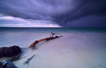 bad weather views by the beach の写真素材