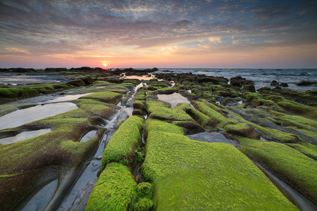 Beautiful  seascape with sunrise/sunsetの写真素材