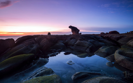 Dramatic seascape from Torongkungan Beach, Kudat, Sabah, Borneoの写真素材