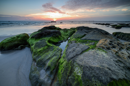 Beautiful  seascape with sunrise/sunsetの写真素材