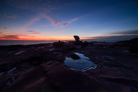 Beautiful sunset on the ocean, natural composition.の写真素材