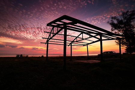 sunset on the seaの写真素材