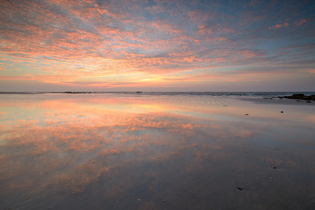 Nice sunset over seaの写真素材