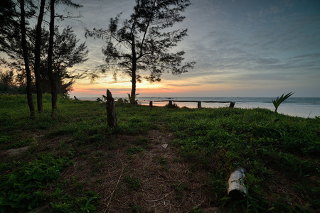 Nice sunset over seaの写真素材