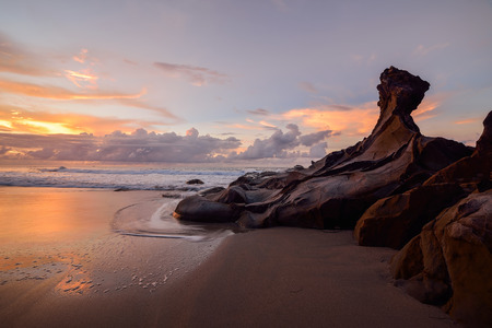 Nice sunset over seaの写真素材