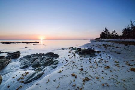Nice sunset over seaの写真素材