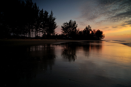 Nice sunset over seaの写真素材