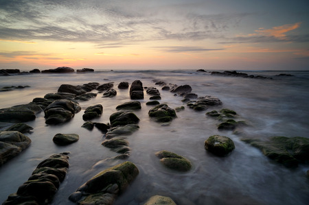 Nice sunset over seaの写真素材