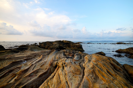 Nice sunset over seaの写真素材