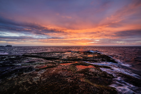 the colourful sunset in the eveningの写真素材
