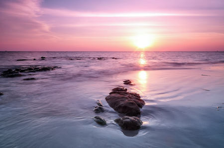 Beautiful view of the sky at sunset on the beach