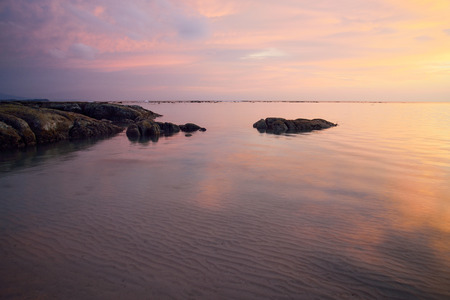 Beautiful sunset on the seaの写真素材