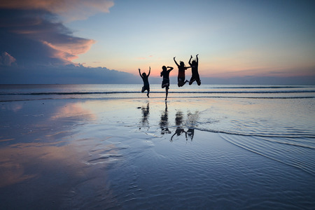 Happy family people feel enjoy celebrate life on great well healthy wellbeing concept victory together hope freedomの写真素材