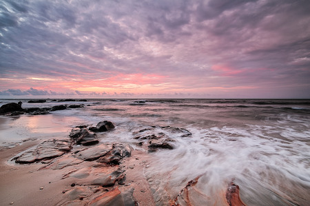 Beautiful sunset on the seaの写真素材