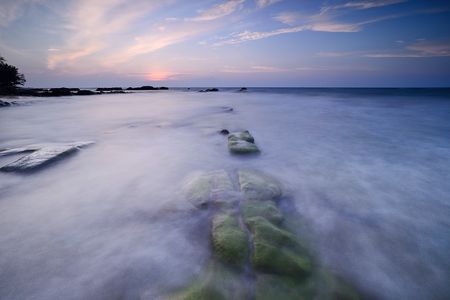 Beautiful sunset on the ocean, natural composition.の写真素材