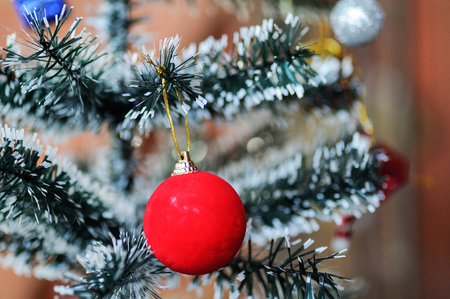 Christmas decoration on abstract background,vintage filter,soft focusの写真素材