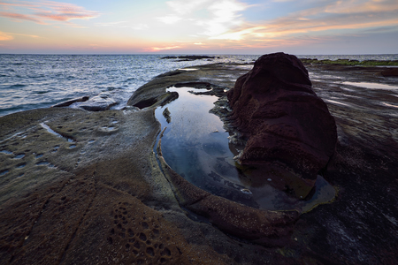 Beautiful  seascape with sunrise/sunsetの写真素材