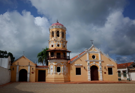 Santa Barabara Chruch in Mompox, Colombiaの写真素材