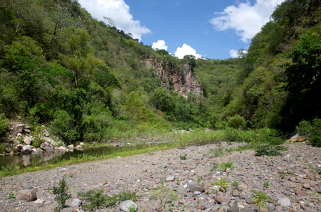 Somoto Canyon in the north of Nicaragua, a popular tourist destination for outdoor activities such as swimming, hiking and cliff jumpingの写真素材