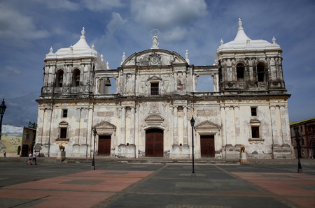 Leon Cathedral in Nicaragua, the biggest cathedral in Central Americaの写真素材